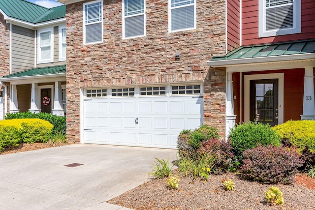 exterior space featuring a garage