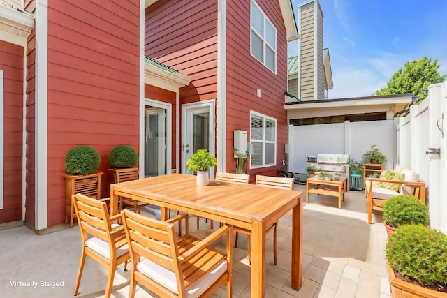 view of patio / terrace with a grill