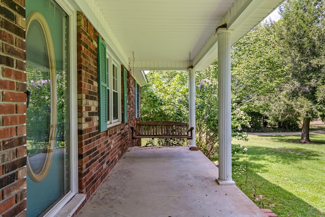 view of patio / terrace with a porch