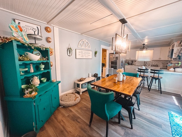 dining area featuring hardwood / wood-style flooring