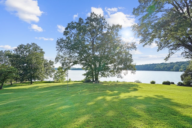 view of yard featuring a water view