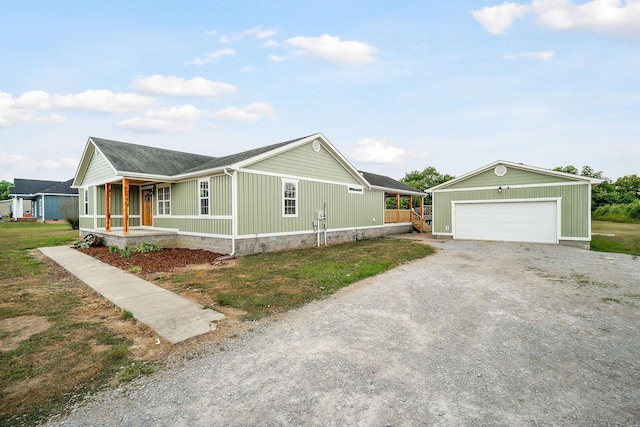 view of front of house with a front lawn and a porch