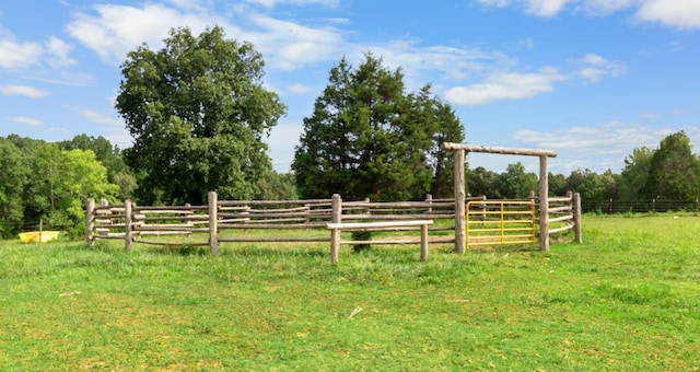 view of yard featuring a rural view