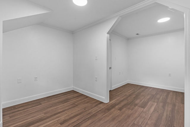 additional living space with dark hardwood / wood-style floors