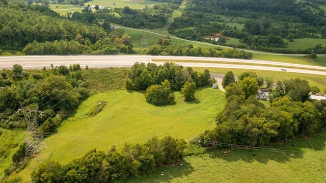 drone / aerial view with a rural view