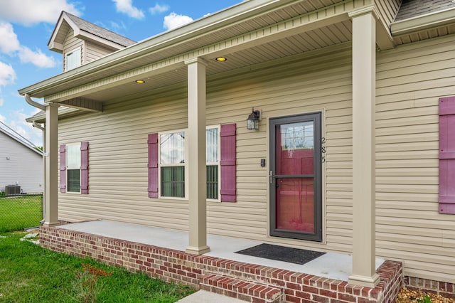 property entrance with central AC