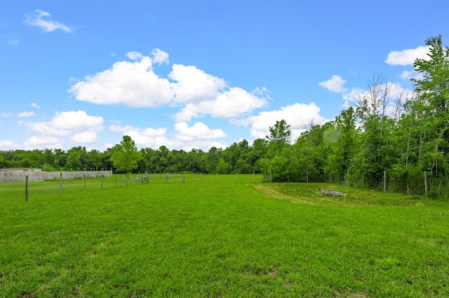 view of yard with a rural view