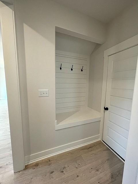 mudroom featuring light hardwood / wood-style floors