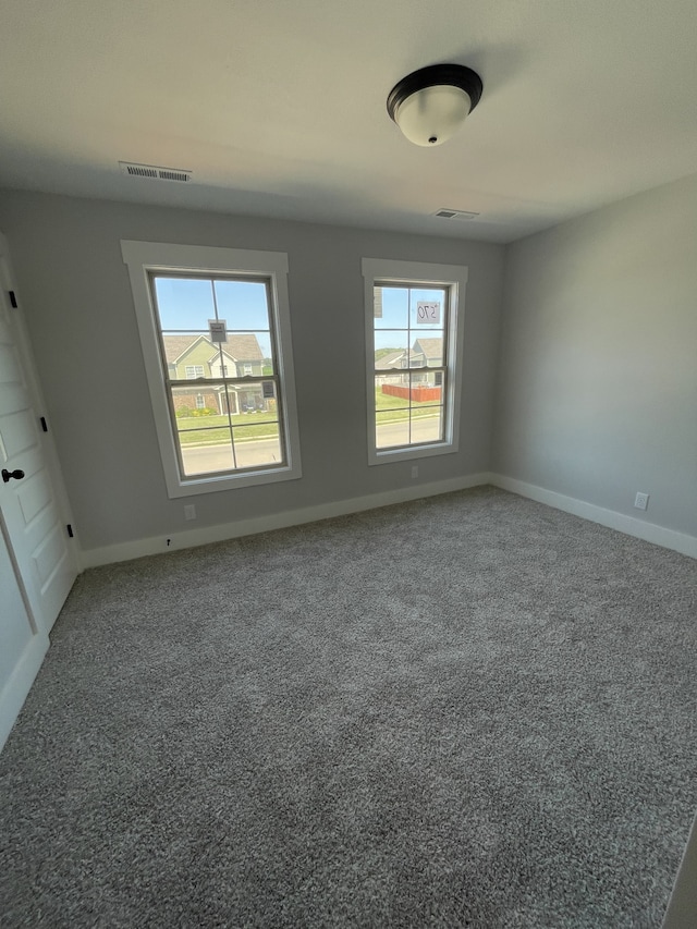 carpeted spare room featuring a healthy amount of sunlight