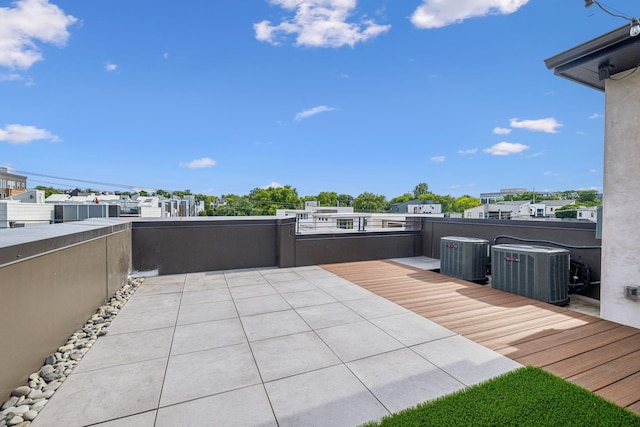 view of patio / terrace featuring a balcony and central AC