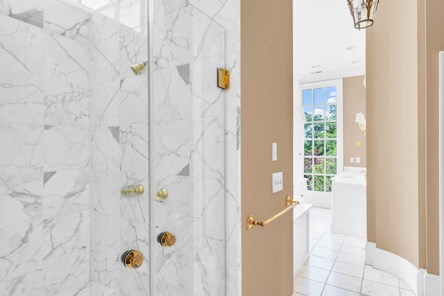 doorway to outside featuring light tile patterned floors