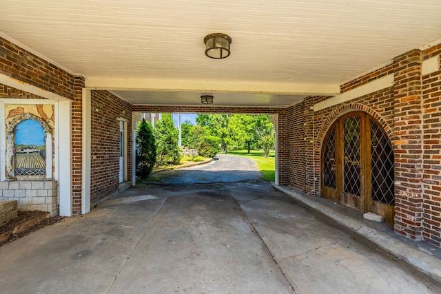 view of patio with a carport