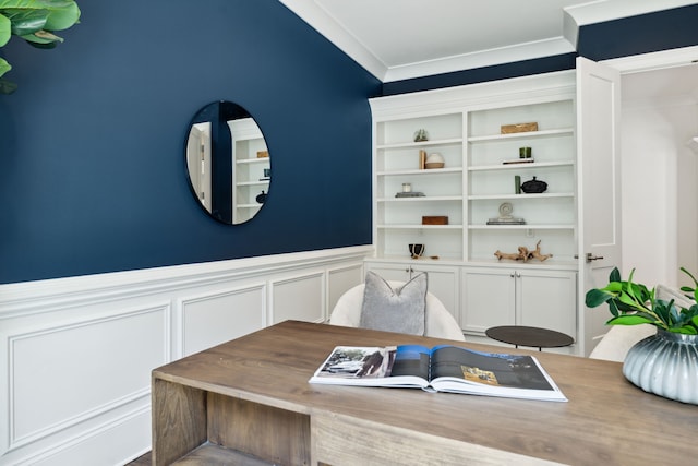 interior space with crown molding