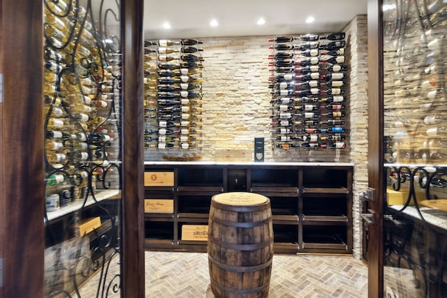 view of wine cellar