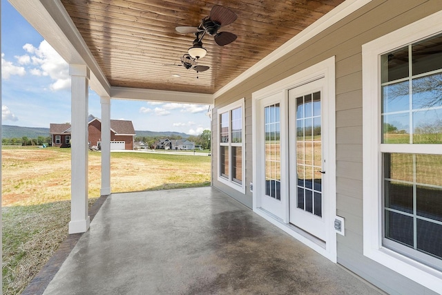 view of patio / terrace with ceiling fan