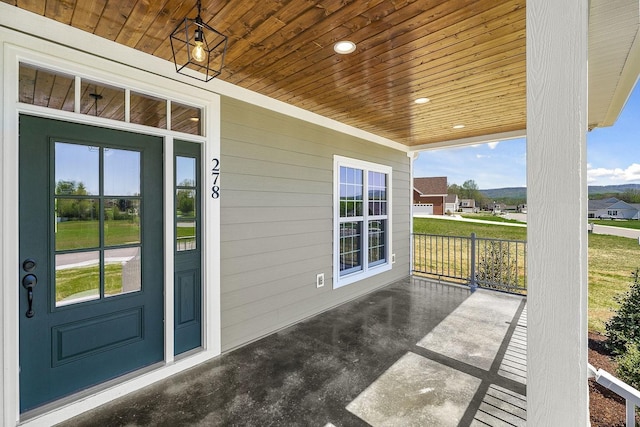 view of patio with a porch