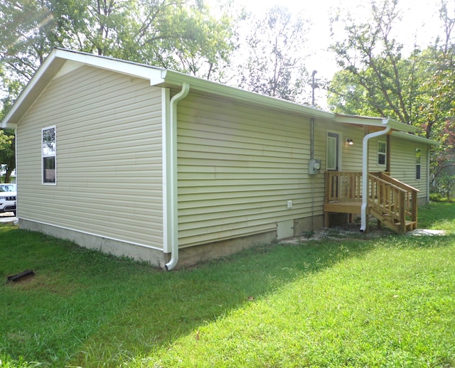 exterior space with a lawn