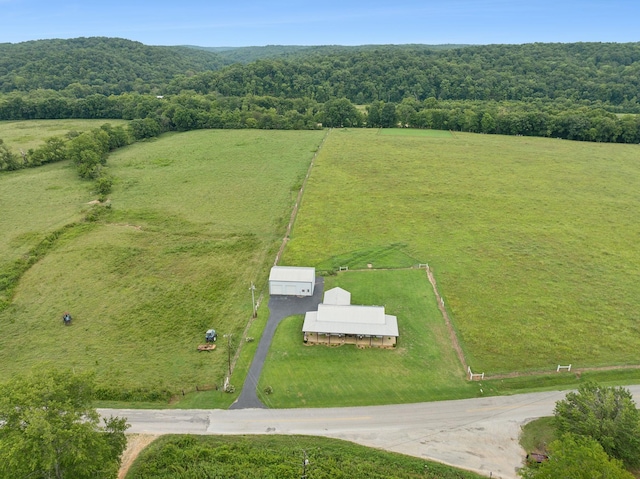 aerial view featuring a rural view