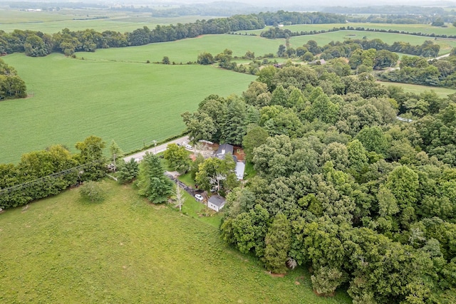 aerial view featuring a rural view