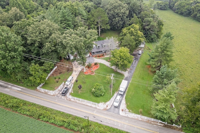 drone / aerial view with a rural view