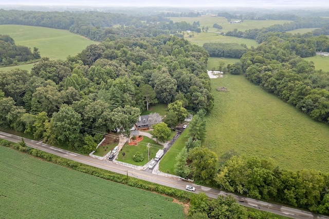 aerial view featuring a rural view