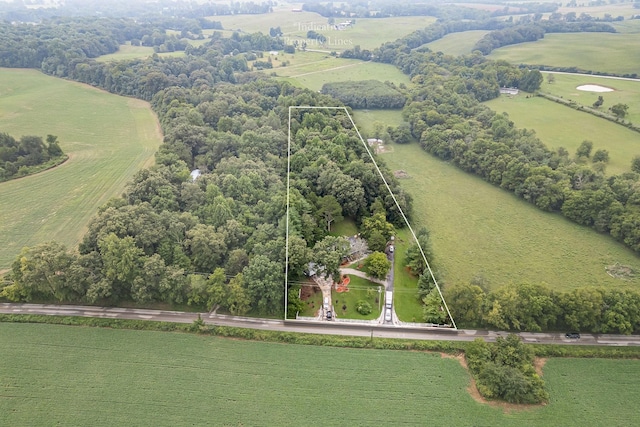 aerial view with a rural view