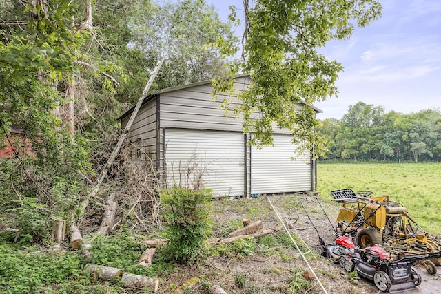 view of garage