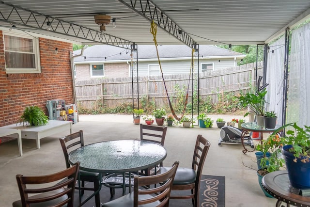 view of patio / terrace with ceiling fan