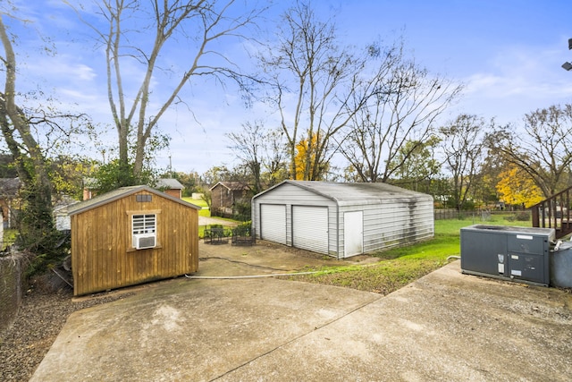 garage with cooling unit