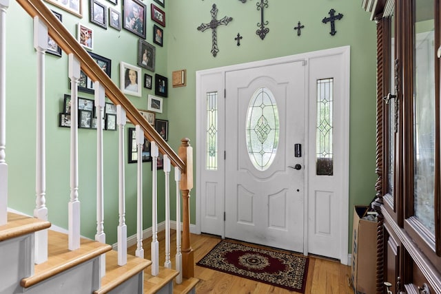 entrance foyer featuring light hardwood / wood-style floors