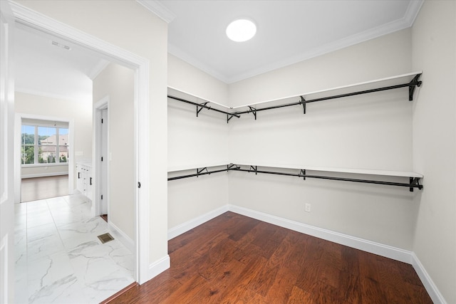 spacious closet with wood-type flooring