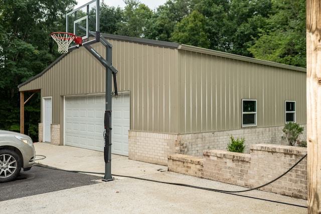 view of garage