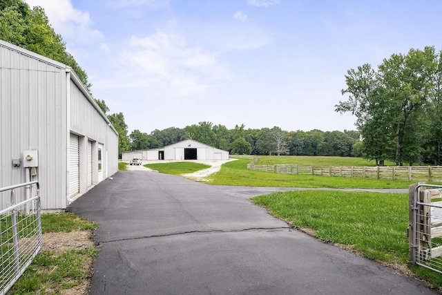 view of street with a rural view