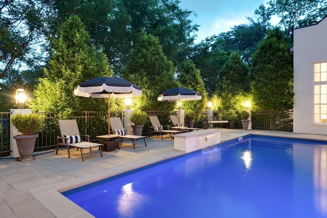 view of pool featuring a patio area