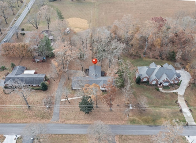 aerial view featuring a rural view