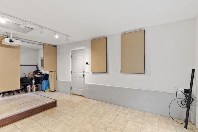 interior space featuring light tile patterned floors