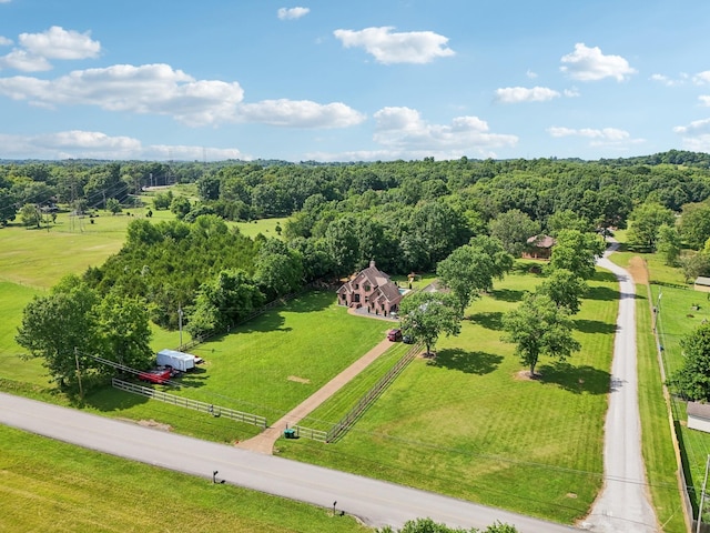 drone / aerial view featuring a rural view