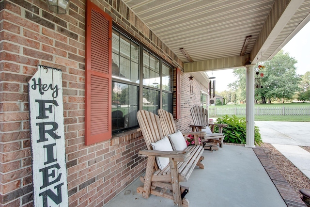 view of patio with covered porch