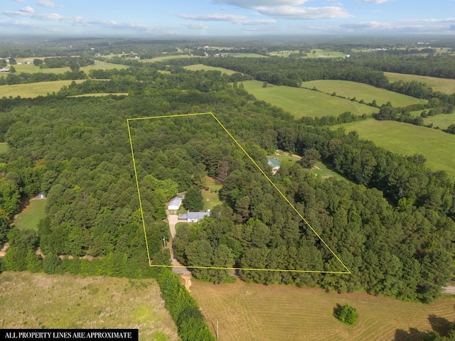 bird's eye view with a rural view