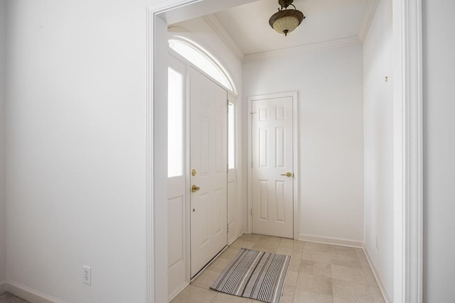 entrance foyer with crown molding