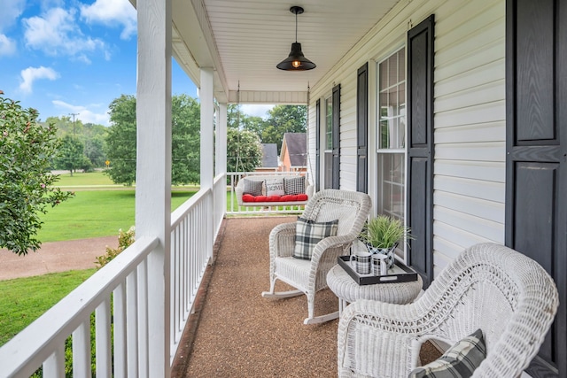 exterior space with covered porch