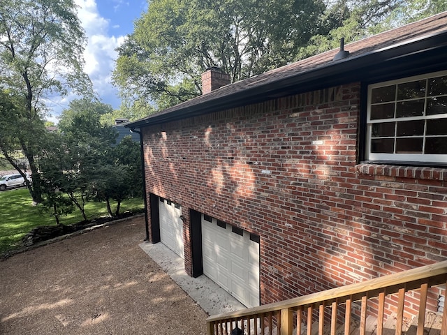 view of property exterior featuring a garage