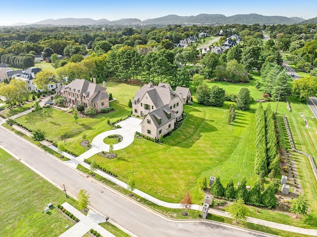 aerial view featuring a mountain view