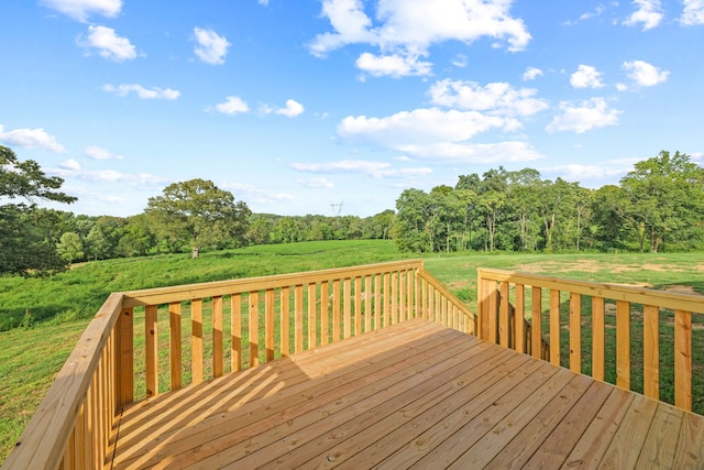 deck featuring a lawn