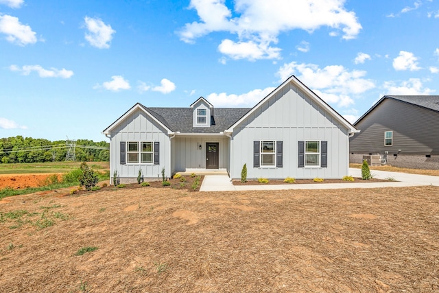 modern farmhouse with central air condition unit