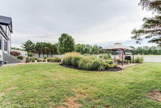 view of yard featuring a gazebo