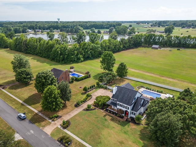 aerial view with a rural view