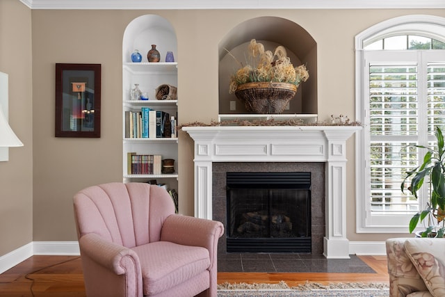 sitting room featuring hardwood / wood-style flooring