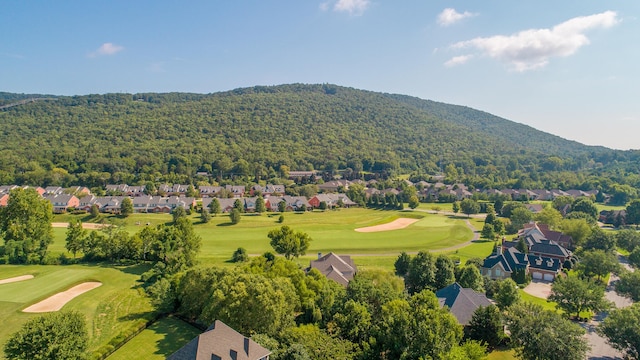 aerial view with a mountain view