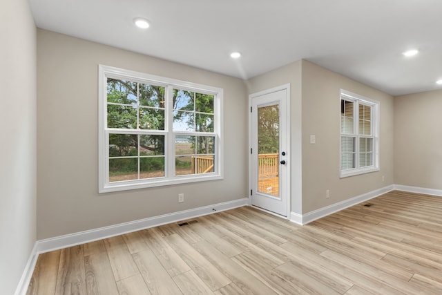 interior space featuring light hardwood / wood-style flooring and a healthy amount of sunlight